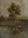Vittorio Avanzi, Paesaggio con armenti e figure