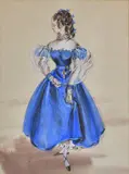 Tom Keogh, Ragazza in abito blu, Sul verso: sigla.