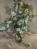 Paul James Logan Wyeth, White and pink blossoms, 1975