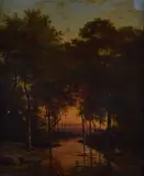 Alexander Joseph Daiwaille, Pescatore al tramonto, 1857