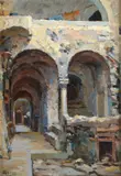 Luca Albino, Corte interna con archi