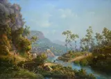 Walter Witting, Paesaggio con fiume, 1861