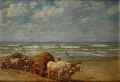 Renaioli sulla spiaggia by Augusto Bastianini, offered Oct 2022