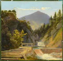 Károly Markó the Younger, Alta montagna, Sul verso: firma; etichetta manoscritta con timbro a ceralacca di Enzo Fanfani
