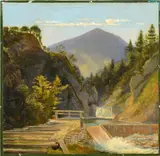 Károly Markó the Younger, Alta montagna, Sul verso: firma; etichetta manoscritta con timbro a ceralacca di Enzo Fanfani