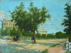 Paesaggio con figura e carrozza by Eugenio Cecconi, offered Oct 2022