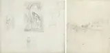 Landscape (front) Studies for Marriage of the Virgin (back) by a Giovanni Carnovali detto il Piccio, Bearing signature., offered Sep 2022