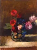 Achille Cattaneo, Vase with flowers, Signature lower left. & Nbsp;