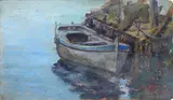 Giuseppe Palanti, Boat at mooring, Signature lower right. On the reverse: signature.
