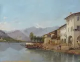 Gaetano Fasanotti, Lake landscape, 1868, Signature and date lower right.