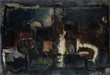 Franca Ghitti, Lights on the water - Gardone, Signature lower right. On the reverse: signature and title; portion of exhibition label.