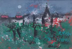 Manlio Bacosi, Full moon, 1978, Signature lower right. On the reverse: signature