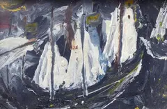 Sails on the sea by Franco Benocci, 1975, On the reverse: signature, offered Sep 2022