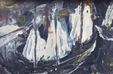 Franco Benocci, Sails on the sea, 1975, On the reverse: signature