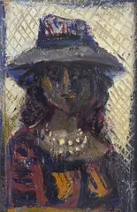 Aldo Borgonzoni, Woman with hat, On the reverse: signature. & Nbsp; & nbsp; Bibliography: