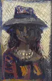 Aldo Borgonzoni, Woman with hat, On the reverse: signature. & Nbsp; & nbsp; Bibliography: