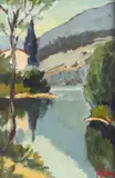 Giuseppe Capineri, Landscape, 1972, Signature lower right. On the reverse: signature and date. Bibliography: