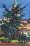 Alfiero Cappellini, View of Florence, 1960, Initials and date lower left. On the reverse: signature and date. Bibliography: