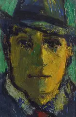 Self-portrait with hat by Arturo Checchi, On the reverse: signature. Bibliography:, offered Sep 2022