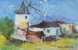 Gino Croari, The mill of La Mancha, Signature lower right. On the reverse: signature and title. Bibliography:
