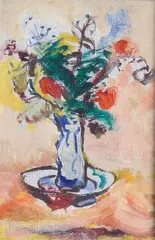 Alfredo Fabbri, Flowers, 1959, Signature lower right. On the reverse