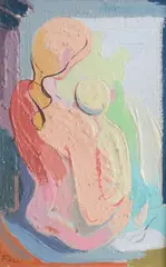 Wait by Walter Faggi, 1969, Sign at the bottom to the left. On the reverse: signature, offered Sep 2022