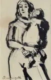 Anacleto Margotti, Mother with baby, Sign at the bottom to the left. Bibliography: