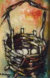 Dario Modena, The basket of eggs, 1966, Signature and date lower left. On the reverse: signature