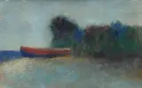 Boat on the beach by Giovanni Omiccioli, & nbsp; Bibliography:, offered Sep 2022