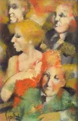 At the theatre by Remo Squillantini, 1975, Sign at the bottom to the left. On the reverse: date and dedication. Bibliography:, offered Sep 2022