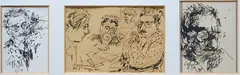 Study of figures by Silvio Loffredo, 1960, Three signed and dated sheets., offered Sep 2022