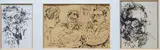 Silvio Loffredo, Study of figures, 1960, Three signed and dated sheets.