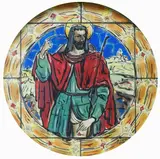 Bruno Buracchini, Christ (Study for stained glass window), Signature lower right.