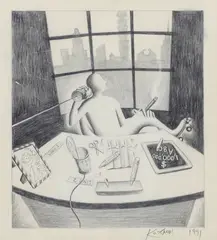 Ego Qua Ceo by Indrek Paul Kostabi, 1999, Signature and date lower right. On the reverse: signature, offered Jul 2022