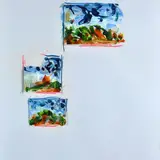 Without title by Mario Schifano, Watercolors and collage on paper, offered Jul 2022
