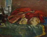 Ennio Pozzi, Still life with violin and mask