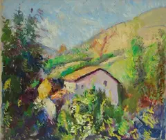 Landscape by Edoardo Gordigiani, 1945, Date and signature along the right margin., offered Jul 2022