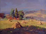 Angiolo Volpe, Countryside with sheaves