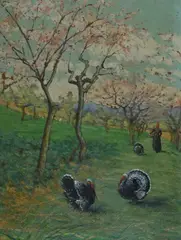 Countryside in spring by Gino Romiti, Signature lower right. On the reverse: Aldo Arrenghini stamp, offered Jul 2022