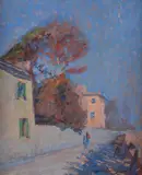 Raffaello Gambogi, Street with houses and figures