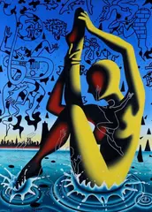 Splash by Mark Kostabi, 1998, Signature and date lower right. On the reverse: signature, offered Jun 2022