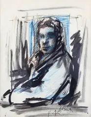 Manly portrait by Vinicio Berti, 1942, Signature and date lower right., offered Jun 2022