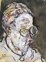Victor Bauer, Portrait of Block, 1936, Signature and date lower left. On the reverse: typescript "Victor Bauer / Paris XVI Avenue Reille"