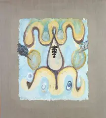 Without title by Bruno Ceccobelli, Authentication of the author on photo., offered Jun 2022