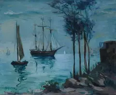 Devant Sainte Monique by Antonio Corpora, 1944, Sign at the bottom to the left. On the reverse, offered Jun 2022