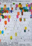 Alighiero Boetti, The feast of the visual imaginary - L'art ventura, Sign and dedication at the bottom right. Original poster of the exhibition: Seminars of Gavirate - Cloister of