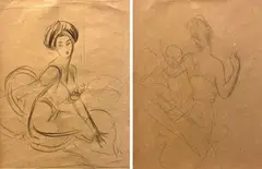 Due disegni by Giovanni Boldini, A) Studio per ritratto, offered Jun 2022