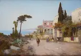 Karl Wagner, Country on the coast, Signature lower right. & Nbsp;