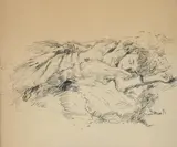 Domenico Morelli, Lying woman, Signature lower right. On the reverse