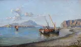 Giuseppe Carelli, Miliscola beach with fishing boats